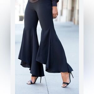 ZARA Black STUDIO Asymmetric Extra Flared
Trousers